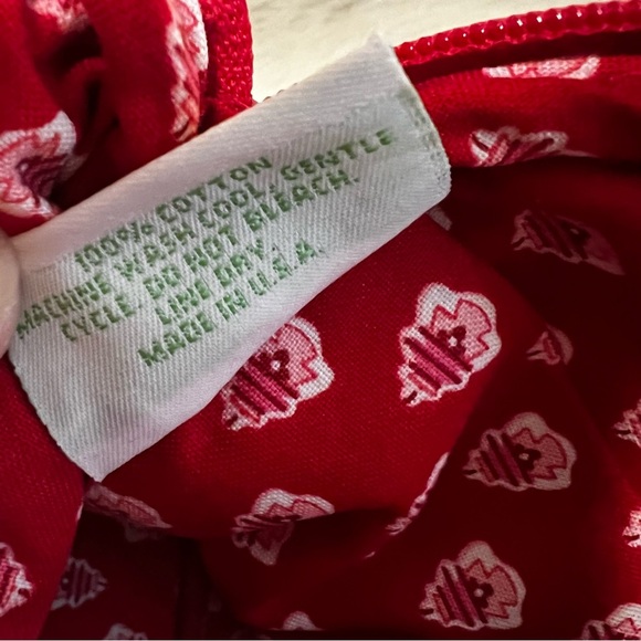 Vintage VERA BRADLEY Nantucket Red 2005 Chelsea Bag Small White Y2K 2 Handles - Picture 11 of 12